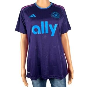 Adidas Charlotte FC MLS Ally Soccer Jersey Womens Size Medium Purple Shirt New